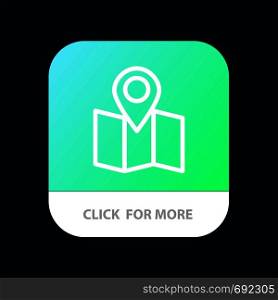 Location, Map, Pointer Mobile App Button. Android and IOS Line Version