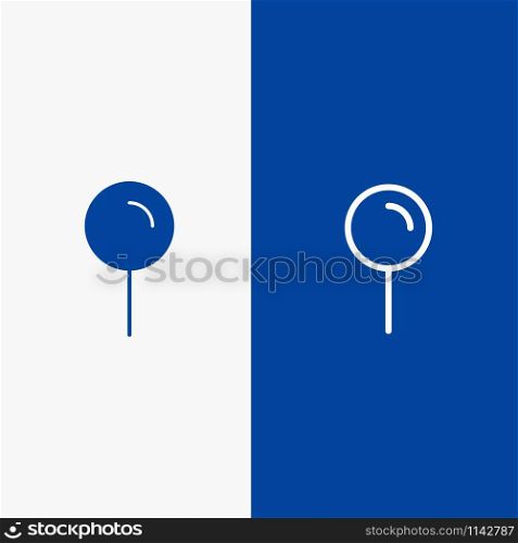 Location, Map, Pointer, Pin Line and Glyph Solid icon Blue banner Line and Glyph Solid icon Blue banner