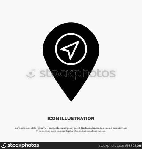 Location, Map, Pointer solid Glyph Icon vector