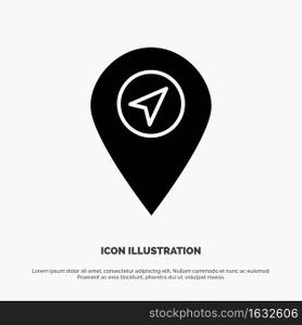 Location, Map, Pointer solid Glyph Icon vector