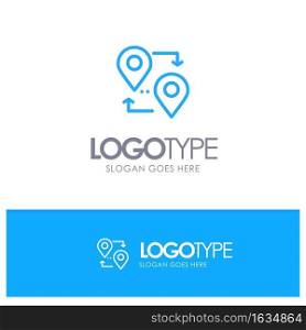 Location, Map, Pointer, Travel Blue outLine Logo with place for tagline