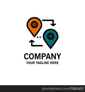 Location, Map, Pointer, Travel Business Logo Template. Flat Color