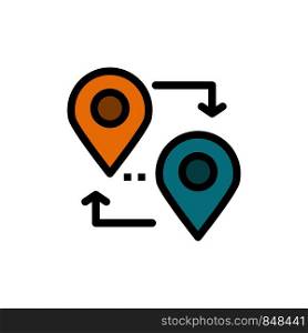 Location, Map, Pointer, Travel Flat Color Icon. Vector icon banner Template