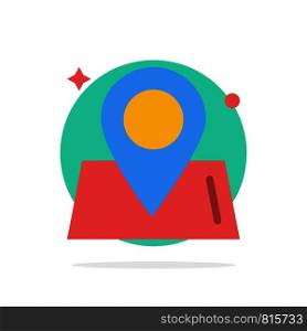 Location, Map, Way, World Abstract Circle Background Flat color Icon