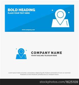 Location, Map, Way, World SOlid Icon Website Banner and Business Logo Template
