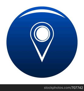 Location mark icon vector blue circle isolated on white background . Location mark icon blue vector
