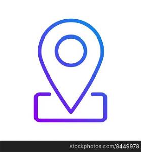 Location mark pixel perfect gradient linear vector icon. Navigation app. Point on map. Business address. Thin line color symbol. Modern style pictogram. Vector isolated outline drawing. Location mark pixel perfect gradient linear vector icon