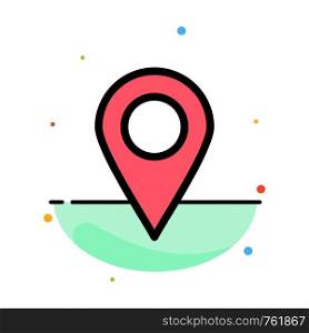 Location, Marker, Pin Abstract Flat Color Icon Template