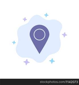 Location, Marker, Pin Blue Icon on Abstract Cloud Background