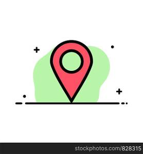 Location, Marker, Pin Business Flat Line Filled Icon Vector Banner Template