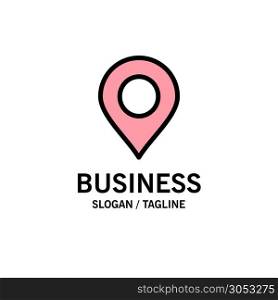 Location, Marker, Pin Business Logo Template. Flat Color