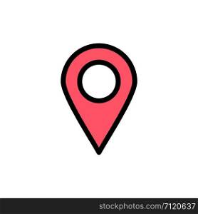 Location, Marker, Pin Flat Color Icon. Vector icon banner Template