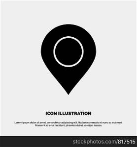 Location, Marker, Pin solid Glyph Icon vector