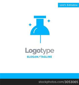 Location, Navigation, Pin Blue Solid Logo Template. Place for Tagline