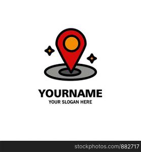 Location, Navigation, Place Business Logo Template. Flat Color