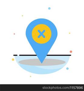 Location, Navigation, Place, delete Abstract Flat Color Icon Template