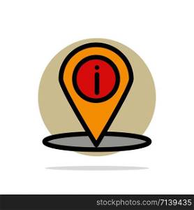 Location, Navigation, Place, info Abstract Circle Background Flat color Icon