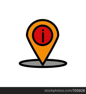 Location, Navigation, Place, info Flat Color Icon. Vector icon banner Template