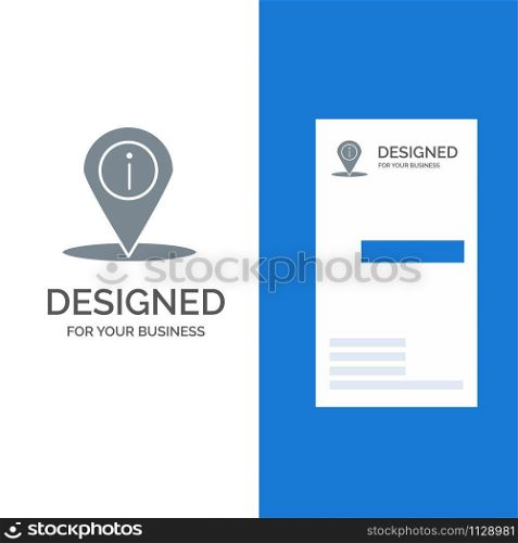 Location, Navigation, Place, info Grey Logo Design and Business Card Template