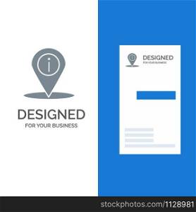 Location, Navigation, Place, info Grey Logo Design and Business Card Template