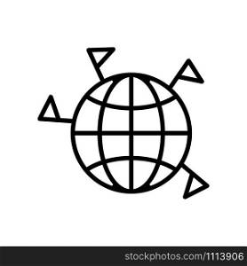 Location of objects icon vector. A thin line sign. Isolated contour symbol illustration. Location of objects icon vector. Isolated contour symbol illustration