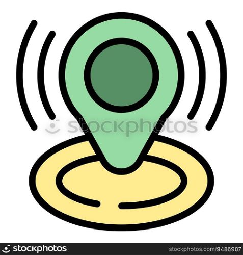 Location online icon outline vector. Store map. Map pin color flat. Location online icon vector flat