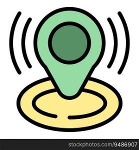 Location online icon outline vector. Store map. Map pin color flat. Location online icon vector flat