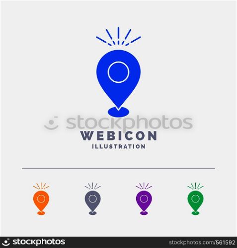 Location, Pin, Camping, holiday, map 5 Color Glyph Web Icon Template isolated on white. Vector illustration. Vector EPS10 Abstract Template background