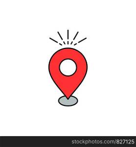 Location, Pin, Camping, holiday, map Flat Color Icon Vector