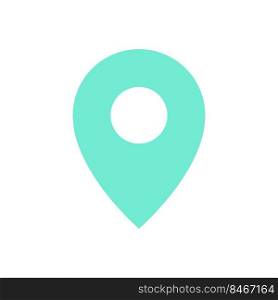 Location pin flat color ui icon. Saving spot on map. Finding direction, place. Search for destination. Simple filled element for mobile app. Colorful solid pictogram. Vector isolated RGB illustration. Location pin flat color ui icon