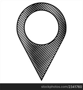 Location Pin Icon, Map Pin Vector Art Illustration