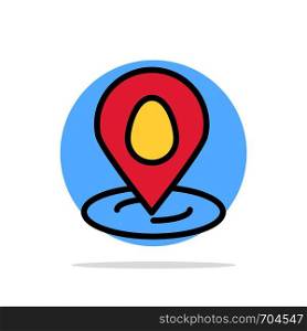 Location, Pin, Map, Easter Abstract Circle Background Flat color Icon