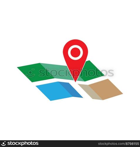location pin on map icon logo vector design template