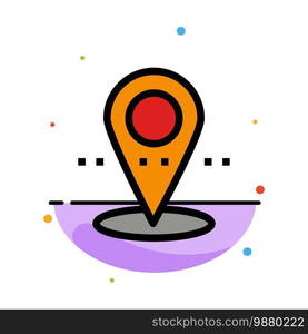 Location, Pin, Point Abstract Flat Color Icon Template