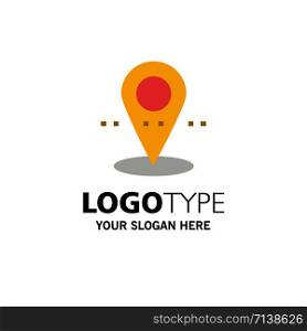 Location, Pin, Point Business Logo Template. Flat Color