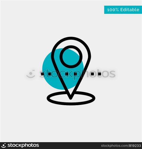Location, Pin, Point turquoise highlight circle point Vector icon