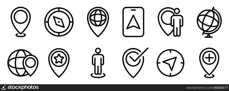Location pin pointers collection. Map markers set. Map pin location icons. Location pin icon set. Map pointers. Location icon. GPS location symbol set. EPS 10