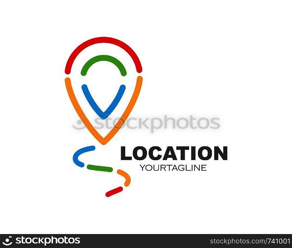 location point icon logo vector design template