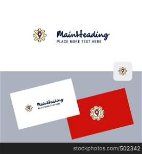Location setting vector logotype with business card template. Elegant corporate identity. - Vector