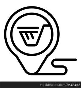Location shop pin icon outline vector. Store point. Supermarket mall. Location shop pin icon outline vector. Store point