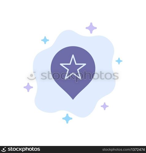 Location, Stare, Navigation Blue Icon on Abstract Cloud Background