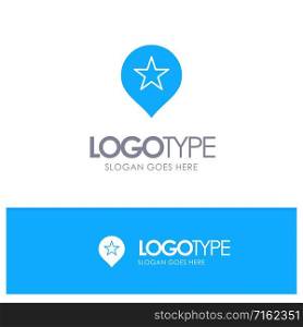 Location, Stare, Navigation Blue Solid Logo with place for tagline