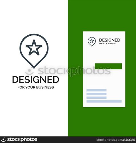 Location, Stare, Navigation Grey Logo Design and Business Card Template