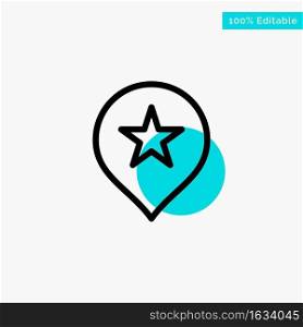 Location, Stare, Navigation turquoise highlight circle point Vector icon