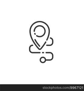 Location thin line icon. Map and navigation. Isolated outline commerce vector illustration