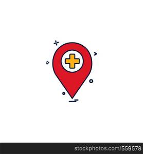 location travel marker hospital icon vector desige