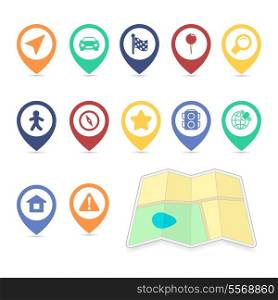 Location UI design elements, contrast color isolated vector illustration