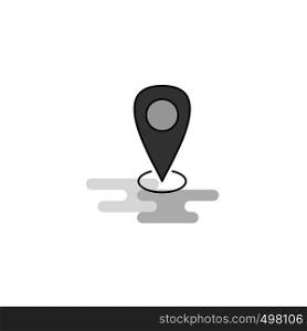 Location Web Icon. Flat Line Filled Gray Icon Vector