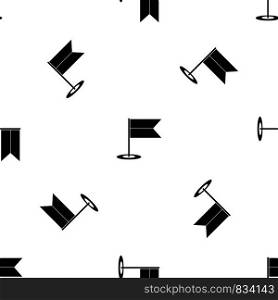 Locator flag pattern repeat seamless in black color for any design. Vector geometric illustration. Locator flag pattern seamless black