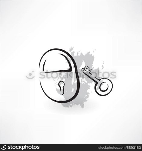 lock and key grunge icon
